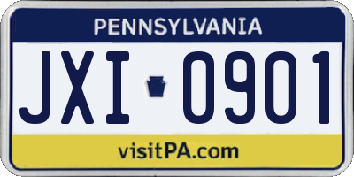 PA license plate JXI0901
