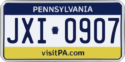 PA license plate JXI0907