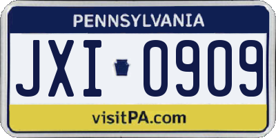 PA license plate JXI0909