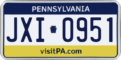 PA license plate JXI0951