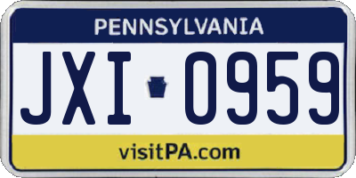 PA license plate JXI0959