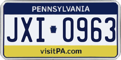 PA license plate JXI0963