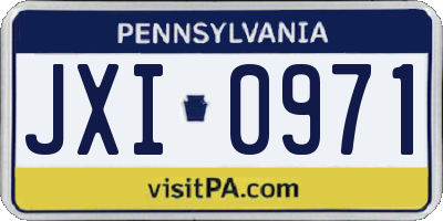 PA license plate JXI0971