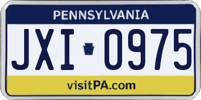 PA license plate JXI0975