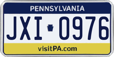 PA license plate JXI0976