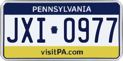 PA license plate JXI0977