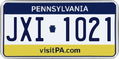 PA license plate JXI1021