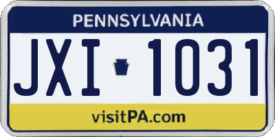 PA license plate JXI1031