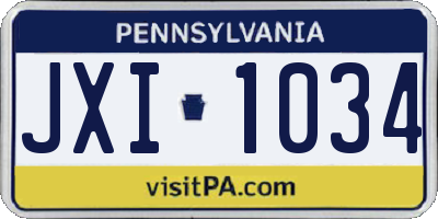 PA license plate JXI1034