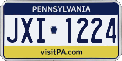 PA license plate JXI1224