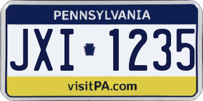 PA license plate JXI1235