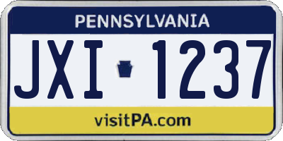 PA license plate JXI1237