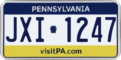 PA license plate JXI1247