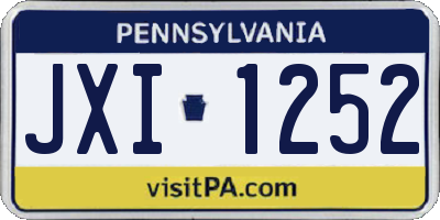 PA license plate JXI1252