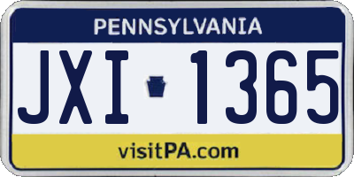 PA license plate JXI1365