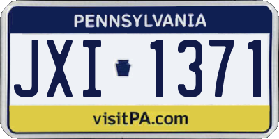 PA license plate JXI1371