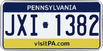 PA license plate JXI1382