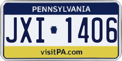 PA license plate JXI1406