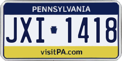 PA license plate JXI1418