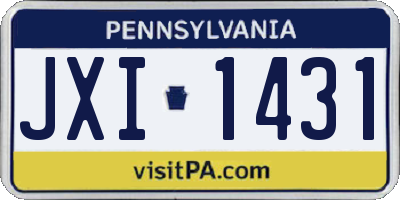 PA license plate JXI1431
