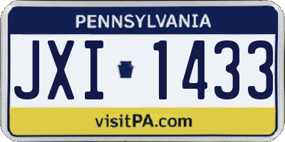 PA license plate JXI1433