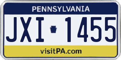 PA license plate JXI1455