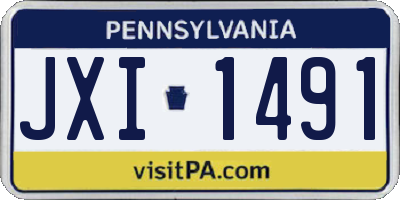 PA license plate JXI1491