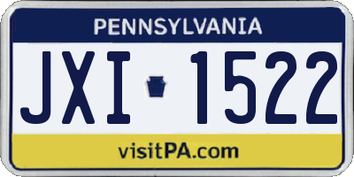 PA license plate JXI1522