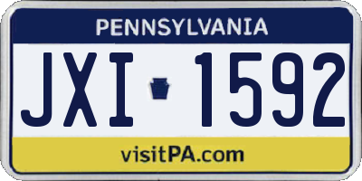 PA license plate JXI1592