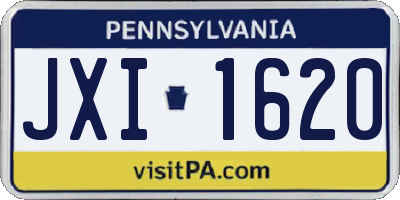PA license plate JXI1620
