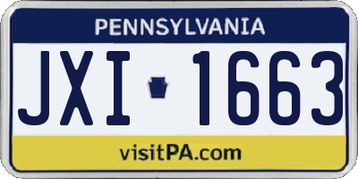 PA license plate JXI1663