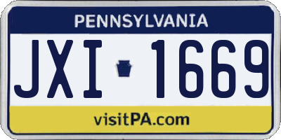 PA license plate JXI1669