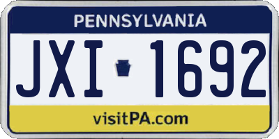 PA license plate JXI1692