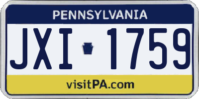 PA license plate JXI1759