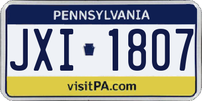 PA license plate JXI1807