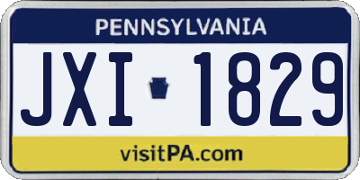 PA license plate JXI1829