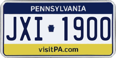 PA license plate JXI1900