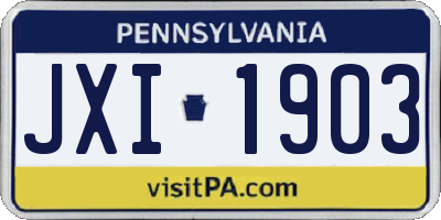 PA license plate JXI1903