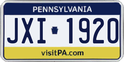 PA license plate JXI1920