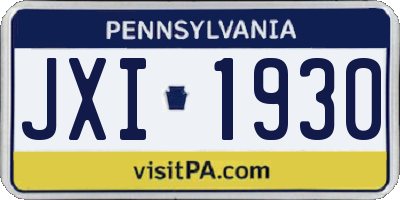 PA license plate JXI1930