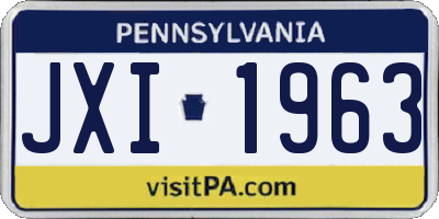 PA license plate JXI1963