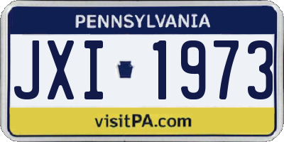 PA license plate JXI1973