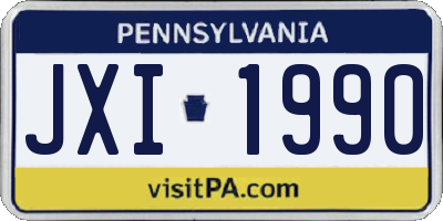 PA license plate JXI1990