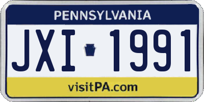 PA license plate JXI1991