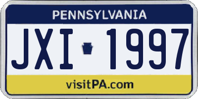 PA license plate JXI1997
