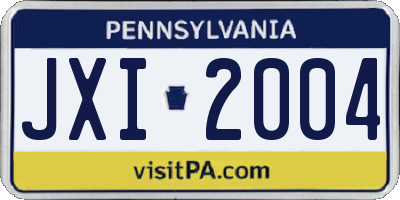 PA license plate JXI2004