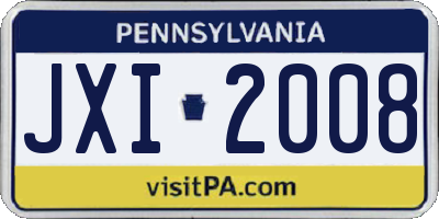 PA license plate JXI2008