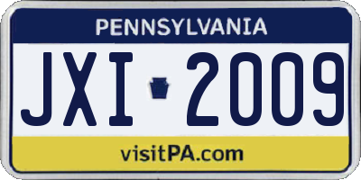 PA license plate JXI2009