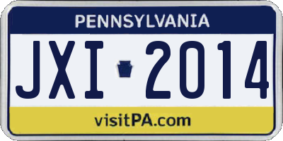 PA license plate JXI2014