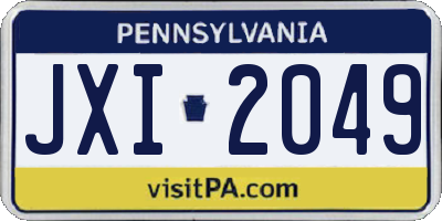 PA license plate JXI2049